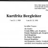 Bergleiter Kurtfritz 1908-1993 Todesanzeige